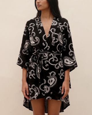 The Laaksha Embroidered Cardigan — Black