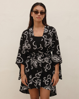 The Laaksha Embroidered Cardigan — Black - Celeste Mendis