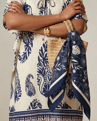 The Blue Flower Garden Scarf - Celeste Mendis