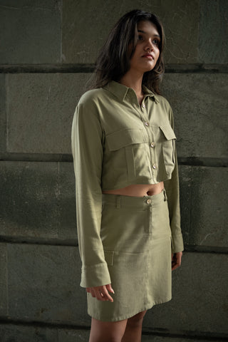 Military Green Mini Skirt