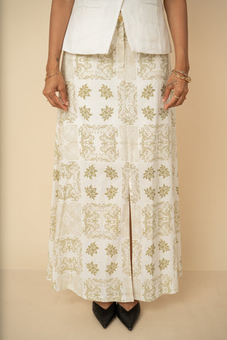 Heritage Flared Skirt in Olive Green