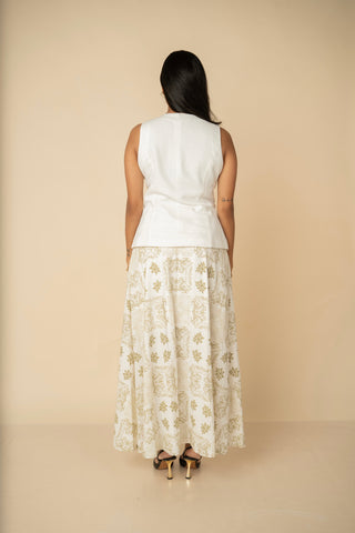 Heritage Flared Skirt in Olive Green