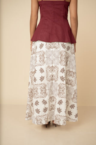 Heritage Flared Skirt in Dark Brown