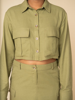 Military Green Mini Skirt