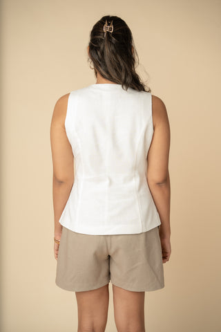 Tailored Top in Off-White