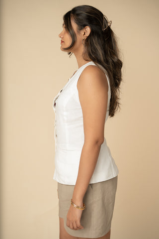 Tailored Top in Off-White