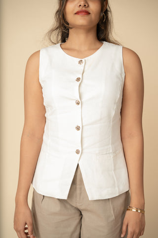 Tailored Top in Off-White