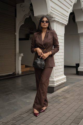Tailored Power Pant in Dark Brown